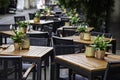 Terrace tables in a bar Royalty Free Stock Photo