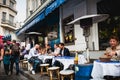 Terrace of a typically Parisian restaurant in the Montmartre di