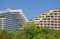 Terraced buildings of Dan Eilat and Royal Beach hotels, Israel