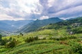 Terraced Fields Scenery in Chinese Mountainous Countryside Royalty Free Stock Photo