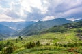 Terraced Fields Scenery in Chinese Mountainous Countryside Royalty Free Stock Photo