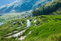 Terraced Fields Scenery in Chinese Mountainous Countryside Royalty Free Stock Photo