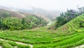 terraced rice fields and Tiantouzhai village Royalty Free Stock Photo