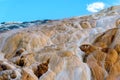 Terraces, Limestone and Rock Formations at Mammoth Hot Springs i Royalty Free Stock Photo
