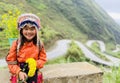 Terraces, nature, adapt, develop, ethnic girl Royalty Free Stock Photo