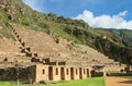 Terraces of Pumatallis at Inca Fortress in Ollantaytambo, Peru Royalty Free Stock Photo