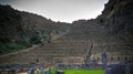 Terraces of Pumatallis in Ollantaytambo archaeological site, Cuzco, Peru