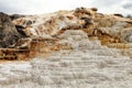 The calcium formations at Mammoth Hot Springs In Yellowstone National Park Royalty Free Stock Photo