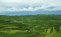 Terraces under dark clouds Royalty Free Stock Photo