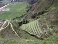 Terraces of Urubamba valley.Below Machu Picchu in Peru Royalty Free Stock Photo