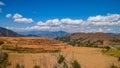 Terracing slope for agriculture in highlands, beautiful mountains