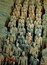 The Terracotta Army is a collection of terracotta sculptures depicting the armies  Qin Shi Huang, the first Emperor of China Royalty Free Stock Photo
