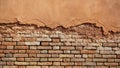 Terracotta brick and stucco facade
