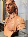 Terracotta Bust of Oliver Cromwell by Michael Rysbrack at the Queen`s House museum in London Royalty Free Stock Photo