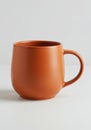 Terracotta Ceramic Mug on White Background Royalty Free Stock Photo