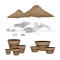 Terracotta Flower Pots with Soil and Pebble