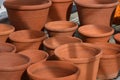 Terracotta garden plant pots. Royalty Free Stock Photo