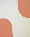 Terracotta, mid-century geometric style art background. Neutral, pastel, brown colored texture. Hand painted acrylic on canvas. Royalty Free Stock Photo