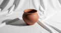 Terracotta pot with a rounded shape Royalty Free Stock Photo