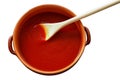 Terracotta pot with sauce Royalty Free Stock Photo