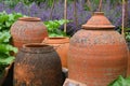 Terracotta Pots, Tintinhull Garden, Somerset, England, UK Royalty Free Stock Photo