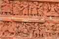 Terracotta pottery art work on the wall of Historical temple
