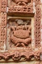 Terracotta pottery art work on the wall of Historical temple