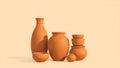 Terracotta pottery collection in soft light Royalty Free Stock Photo