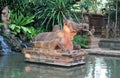 Terracotta sculpture decorated in the coffee shop