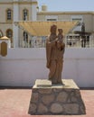 Terracotta sculpture of Saint Joseph holding his son Jesus at the Mission of San Jose del Cabo.