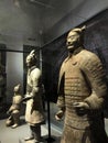 Terracotta Soldier and warrior figures from Qin Shi Huang tomb mausoleum exhibited at National museum,Bangkok, Thailand