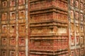Terracotta tiles at Pancharatna Govinda Temple in Puthia, Bangladesh. Royalty Free Stock Photo