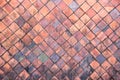 Terracotta tiles wall for abstract texture background