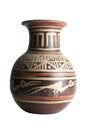 Terracotta vase with patterns