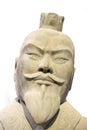 Head of Terracotta warrior, Xian or Xi'an, China. Isolated head of one warrior of army. Royalty Free Stock Photo