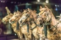 Terracotta Warriors, Emperor Qin Shihuang, Ancient Statues, Generals, Major Generals, Soldiers, Horses, Carriage, Xi`an, China Royalty Free Stock Photo