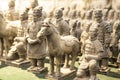 Terracotta Warriors, Emperor Qin Shihuang, Ancient Statues, Generals, Major Generals, Soldiers, Horses, Carriage, Xi`an, China Royalty Free Stock Photo