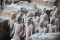 Terracotta warriors in xian close scene
