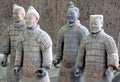 Terracotta Warriors, Xian, Shaanxi Province, China: Close up detail of soldiers in the Terracotta Army. Royalty Free Stock Photo