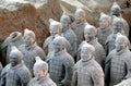 Terracotta Warriors, Xian, Shaanxi Province, China: Detail of soldiers in the Terracotta Army. Royalty Free Stock Photo
