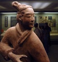 Terracotta Warriors, Xian, Shaanxi Province, China: Detail of a standing archer in the Terracotta Army museum. Royalty Free Stock Photo