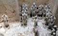 Terracotta Warriors, Xian, Shaanxi Province, China: Soldiers in the Terracotta Army, pit 3, the command center. Royalty Free Stock Photo