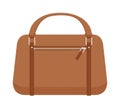 Terracotta women leather handbag fashion flat vector.