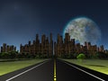 Terraformed moon Royalty Free Stock Photo