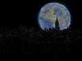 Terraformed moon over Manhattan Royalty Free Stock Photo