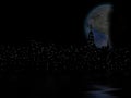 Terraformed moon over Manhattan