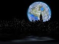 Terraformed moon over Manhattan