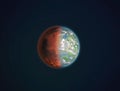 Hypothetical terraformed Mars. 3d Illustration