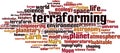 Terraforming word cloud Royalty Free Stock Photo