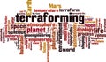 Terraforming word cloud Royalty Free Stock Photo